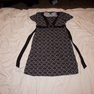 George White and Black Dress w/ Circles